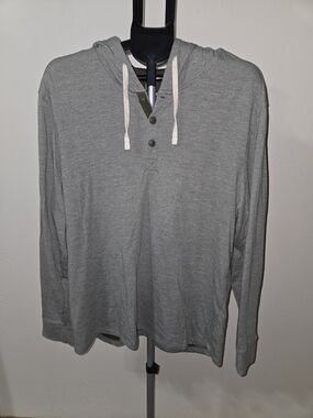 George Men's Hooded Henley Long-Sleeve Shirt XL